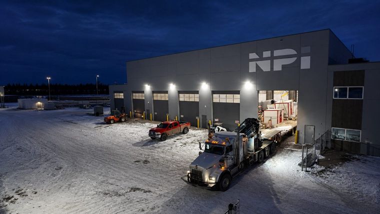 NexSource Power Alberta facility at dusk